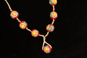 Hand Painted Necklace and Earring Set