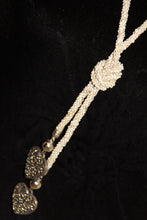 Load image into Gallery viewer, Long Sand Beaded Knot Necklace