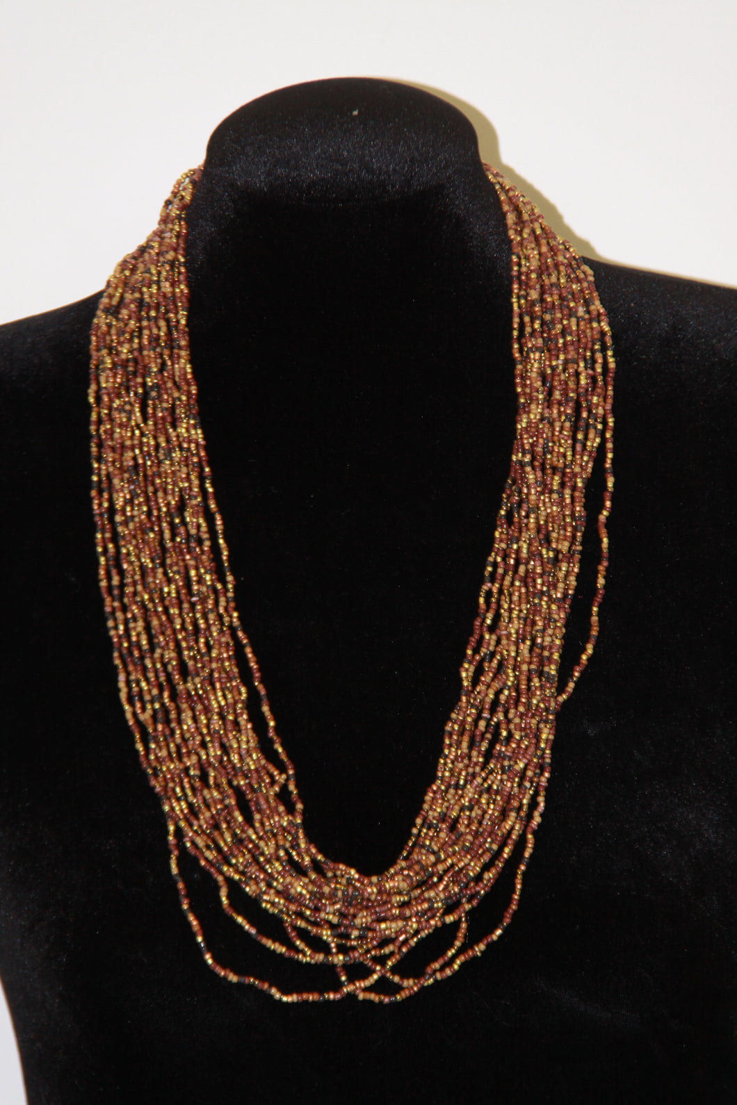 Long Brown Beaded Necklace