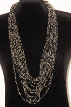 Load image into Gallery viewer, Long Black &amp; Silver Beaded Necklace