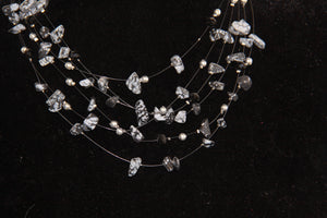 Layered Black Gemstone Necklace