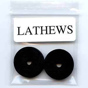 Two black foam rubber washer inserts for craft lathe