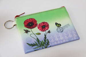 Red Poppy Coin Purse