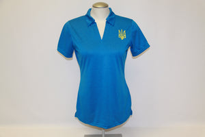 Ladies Tryzub Golf Shirt Blue Wake
