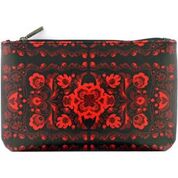 Ukrainian poppy flower embroidery pattern makeup pouch