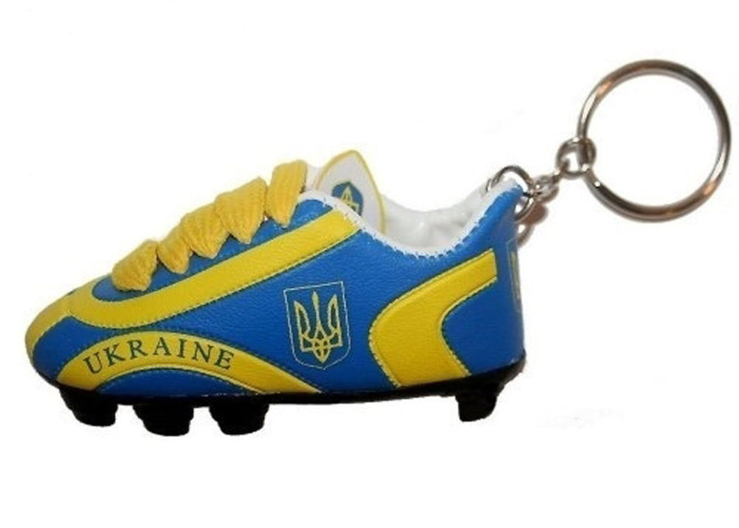 Ukraine Soccer Shoe Keychain