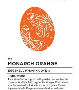 #19 Monarch Orange Eggshell Pysanka Dye