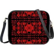 Ukrainian poppy flower embroidery pattern print cross body bag/toiletry bag