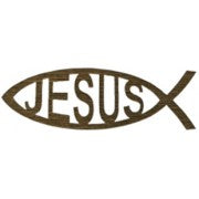 Adhesive Jesus Fish Faith Symbol Gold