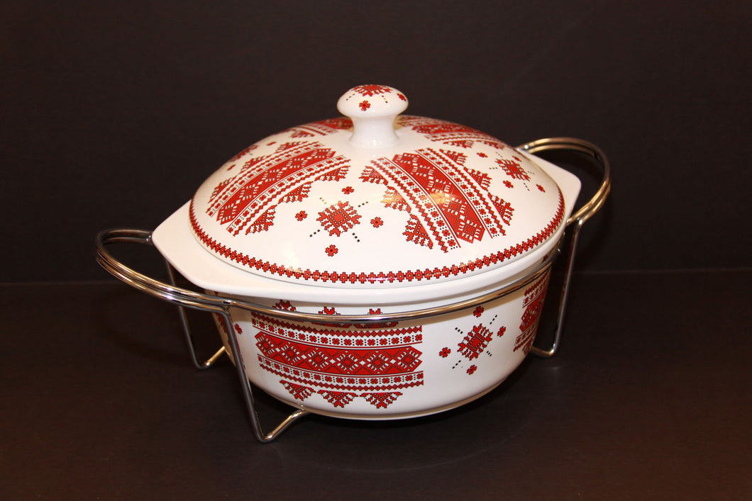 extra large round casserole with rack