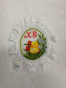 Hand Embroidered Easter Basket Cover