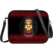 Nesting doll Ukrainian girl print cross body bag/toiletry bag