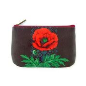 Ukrainian poppy flower & embroidery pattern small pouch