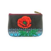 Load image into Gallery viewer, Ukrainian poppy flower &amp; embroidery pattern small pouch