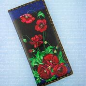 Load image into Gallery viewer, Ukrainian poppy flower print large wallet